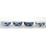 (Lot of 14) A Group of Chinese Blue and White Bowls
