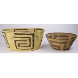 A Tahono O'Odham Papogo coil basket and Pima basket