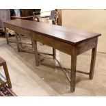 Large oak custom sofa table