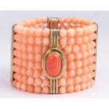 Coral, sterling silver bracelet