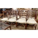 (lot of 8) Georgian style mahogany dining chairs in the Chippendale Taste
