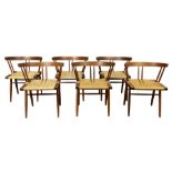 (lot of 6) George Nakashima (1905 - 1990) Nakashima Studio set of six Grass-Seated chairs
