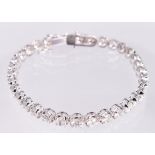 Diamond, 14k white gold bracelet