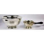 (lot of 2) Gorham Paul Revere footed silver bowl and a Revere Silversmiths brandy warmer