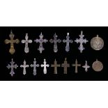 (lot of 16) Russian crosses including an enameled examples