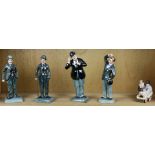(lot of 5) Four Royal Doulton figures