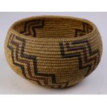 A Native American Washoe polychrome decorated basket