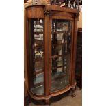 American quartersawn oak display cabinet, circa 1900