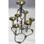 A pair of Art Nouveau silver plated candelabras