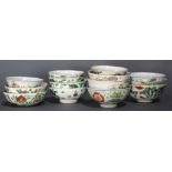 (lot of 14) Group of Chinese Famille Rose and Verte porcelain bowls