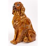 Bavent France Faience pottery Irish setter, 18"h