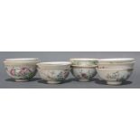 (lot of 12) Group of Chinese Famille Rose and iron red decorated porcelain bowls