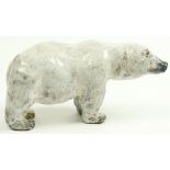 Sally Seymour (American) pottery figure of a polar bear, 5.5"h x 10"w x 4"d