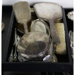 (lot of 11) Sterling handled dresser set