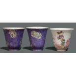 (lot of 3) A Group of Chinese Famille Rose Bell-Shaped Cups