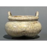 Chinese Ge-type crackle glaze tripod censer