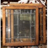 (lot of 3) Arts and crafts leaded glass panels, 29"h x 26"w