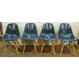 A group of Modernica Eames style side chairs