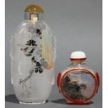 (lot of 2) Inside painted glass snuff bottles