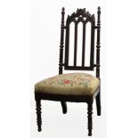 American Gothic Revival slipper chair circa 1860