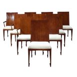 (lot of 10) A set of custom oak formal dining chairs