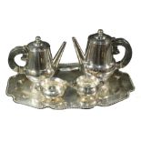 (lot of 5) William Spratling (1900-1967) Mid Century Modern sterling hot beverage service