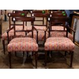 (lot of 7) Regency style walnut dining chairs, each dimensions