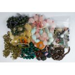 Collection of multi-stone bead, glass, plastic and metal jewelry