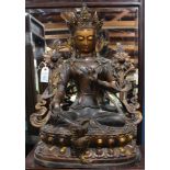 A Chinese Gilt Bronze Figure of Bodhisattva Tara (green)