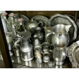 (lot of 26) Collection of early and modern pewter table wares