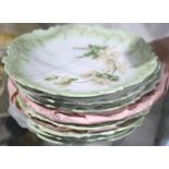 French Limoges floral decorated plates