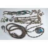 (Lot of 9) multi-stone, silver jewelry