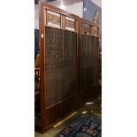 A Pair Japanese rush lined wood partition screens