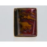 Goph Albitz Morgan Hill jasper, 14k yellow gold, silver ring