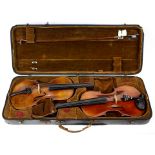 (lot of 2) A Heberlein violin 355 mm