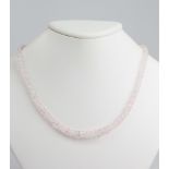 Morganite bead, 14k rose gold necklace