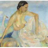 Paintings, Seated Ballerina with Goose and Ranchero