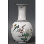 Chinese polychrome enamel vase