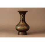 (Lot of 2) A Japanese Cloisonne Enamel Bronze Vase and A Bronze TaoTie Vase