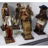 (lot of 6) Contintental papier mache figures