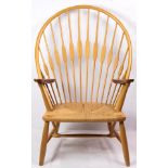 A Hans Wegner for Johannes Hansen "Peacock" chair