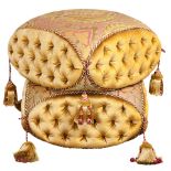 A custom made tufted and tassel decorated stool in the Moorish taste