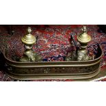 (lot of 3) A pair of continental andirons