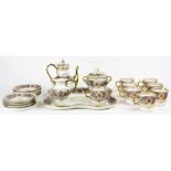 A Sevres Louis Philippe, Chateau of Fontainebleau, porcelain tea set, circa 1846