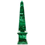 An Egyptian Revival style Malachite obelisk