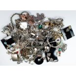 Collection of sterling silver, silver and costume jewelry