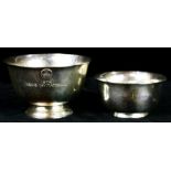 A graduated pair of Tiffany & Co sterling Revere bowls, circa 1946