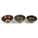 (3) Vietnamese Tran Brown Glaze Ceramic Bowls