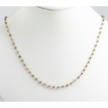 Diamond bead, 14k yellow gold necklace