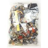 Collection of costume jewelry, beads, pins, belts and items